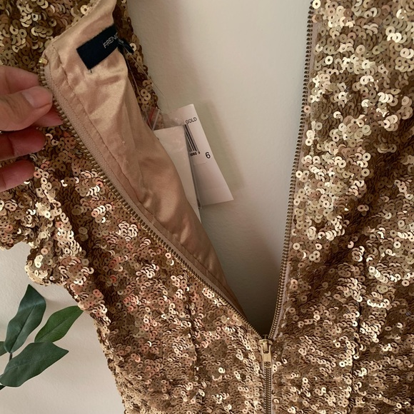 French connection sexy sparkle sequin dress v neck Sz 6 NWT NYE holidays party - Picture 7 of 10